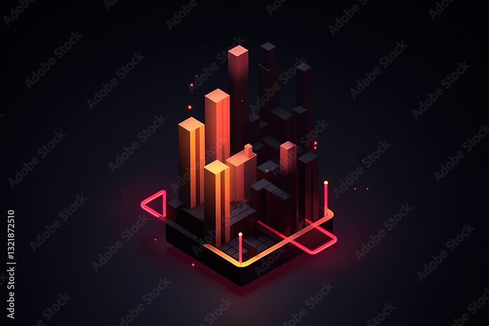 Aufkleber 3d business graph with organized bars and information blocks. abstract infographic element. business