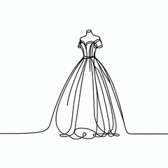 fluffy dress made of organza or tulle silhouette thin lines