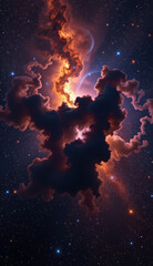 This stunning digital artwork presents a vibrant and surreal cosmic scene, blending elements of nebulae, planets, and star fields.