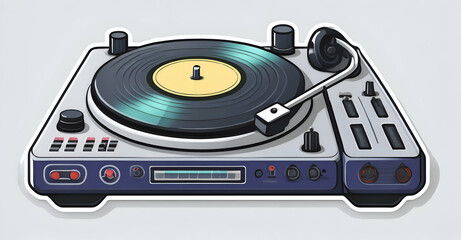 Fototapeta premium A Vintage Turntable Spinning A Soulful Melody, Capturing The Nostalgic Warmth Of Classic Vinyl Records With A Sleek, Stylized Design