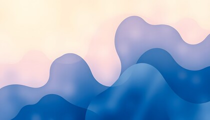 Abstract Blue and Pink Wave Forms