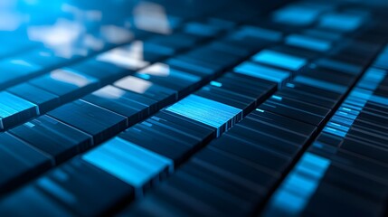 Ascending Blue Toned Financial Data Chart Showcasing Rising Market Trend