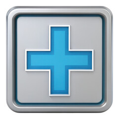 Fototapeta premium 3D hospital sign icon representing medical assistance direction