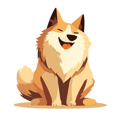 Cartoon illustration of a dog in different poses in vector format
