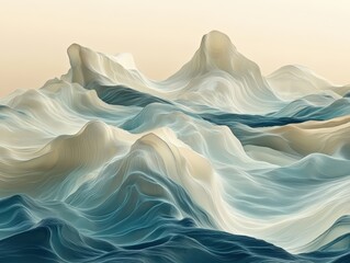 Obraz premium Serene Abstract Ocean Waves in Soft Pastel Tones and Textures