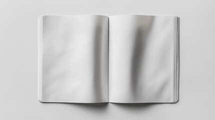 Newspaper mockup. Blank sheet of tabloid newsprint magazine folded in half. Paper realistic front and facing pages, open empty template. Daily press or mass media concept. Journal vector illustration