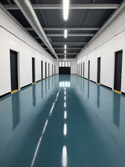 Fototapeta premium Seamless epoxy resin floor with a glossy finish, strong and smooth surface, durable and protective, perfect for decorative industrial applications