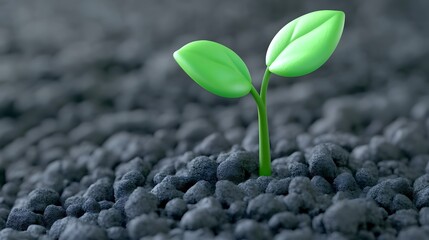 Small Green Sapling Sprout Growing in Rich Soil for a Sustainable Future