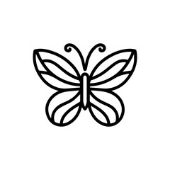 butterfly vector logo minimalist line art illustration