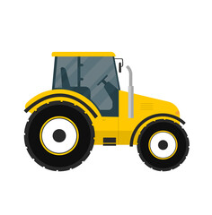 Farm tractor isolated on white background. Farm tractor concept. Vector stock