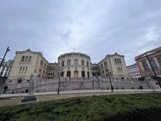 Fototapeta premium Norwegian Parliament Building Stortinget Oslo Norway