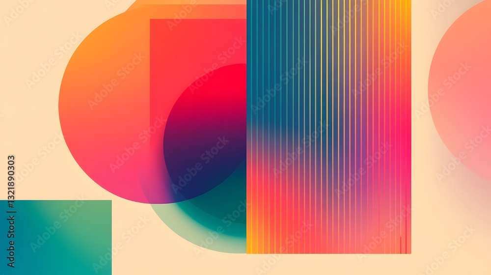 Wall mural sleek contemporary intertwined circular patterns with futuristic color schemes