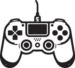 Gaming controller outline silhouette vector illustration © jobaida