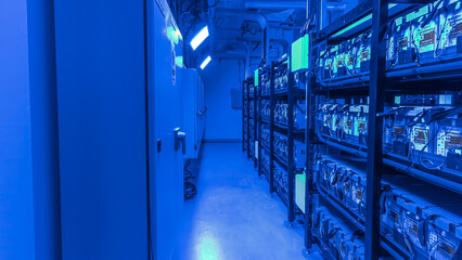 Special case with shelves where batteries are stocked for emergency relief timelapse hyperlapse