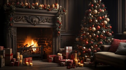 A Cozy Christmas Eve by the Fireplace