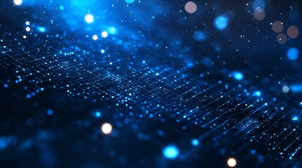 A mesmerizing close-up of blue digital particles creating a stunning, abstract background perfect for technology themes, data visualization, and modern artistic designs.