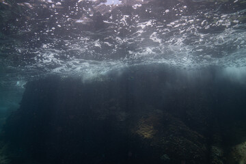underwater scene with rays of light
