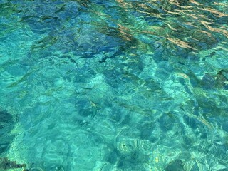 Blue azure sea water surface