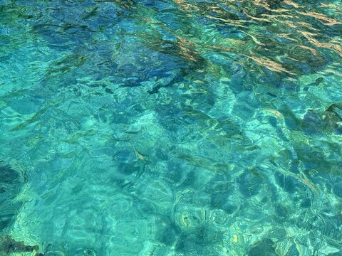 Blue azure sea water surface