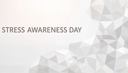 Abstract Stress Awareness Day card with geometric patterns, visual clarity