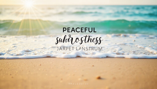Peaceful ocean waves gently rolling onto sandy shore, calm relaxation, Stress Awareness Day