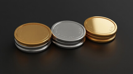 Cartoon coin animation sprites. Gold and silver coins flip and rotate. Round dollar for animated game. Money icon in angle view vector set. Illustration silver and gold coin, flip and rotate