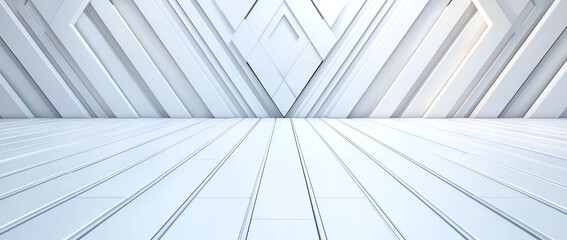 Obraz premium This image features a modern architectural interior with geometric patterns, sleek lines, and a minimalistic design. Ideal for backgrounds, presentations, and artistic projects.