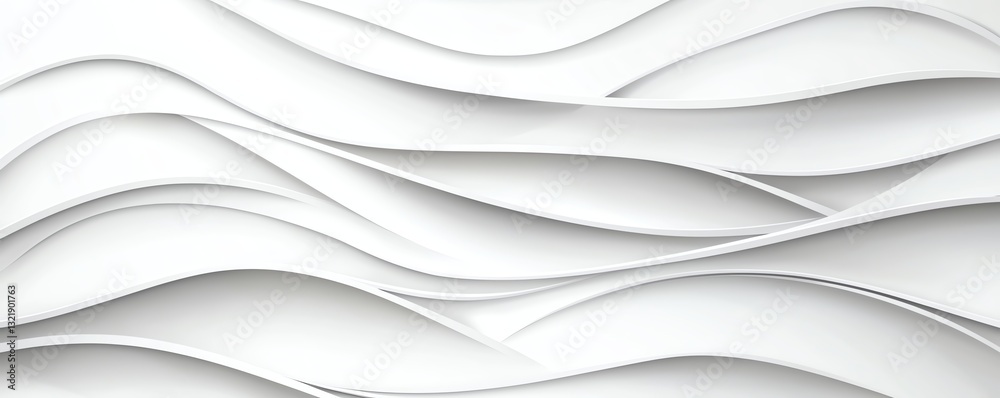 Poster a minimalist abstract design featuring seamless waves of white paper. the soft curves create depth a