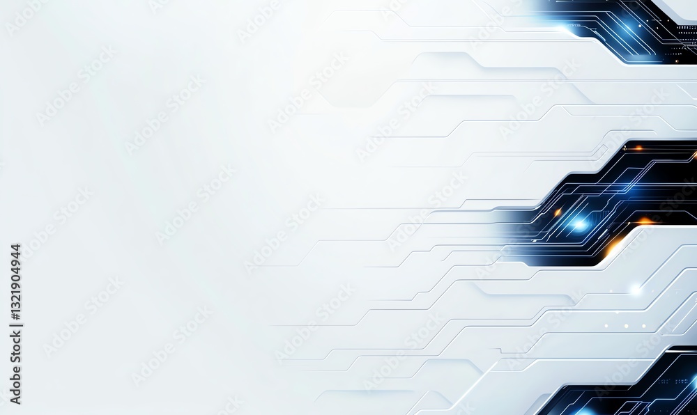 Poster futuristic abstract background showcasing intricate circuit patterns with glowing lights. ideal for 