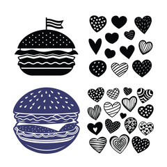 vector illustration of a set of food