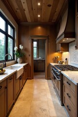Rustic charm meets modern luxury Granite & wood blend seamlessly , luxury, wood kitchen