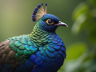 Vibrant bird with iridescent feathers and striking colors in nature