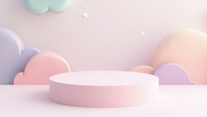 Pastel Cloud Display Podium (1)