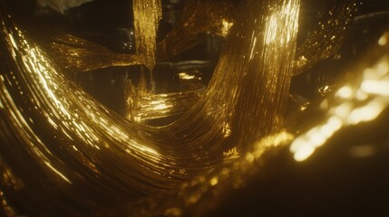 Abstract golden liquid flow, dynamic texture, futuristic background, for digital art or design inspiration