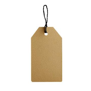 Blank brown gift tag with black string ready for your message