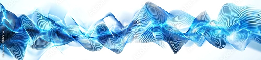 Poster an abstract wave pattern in blue tones, representing fluidity and motion. ideal for backgrounds or d
