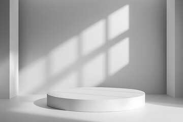Minimalist Product Display on Modern White Podium with Gradient Background for E-commerce and Marketing