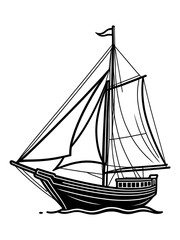 Obraz premium dhow ancient ship line icon vector. dhow ancient ship sign. isolated contour symbol black illustration
