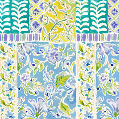 Abstract batik tie-dye textile pattern - Illustration	
