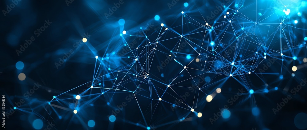Aufkleber a captivating abstract representation of a network with glowing nodes and interconnected lines