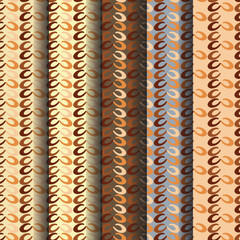 Colorful striped and circular seamless pattern with vintage textile design