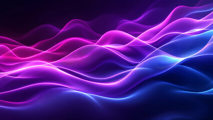Obraz premium Futuristic Abstract Neon Waves Background – Glowing Purple and Blue Light Flowing Motion Design