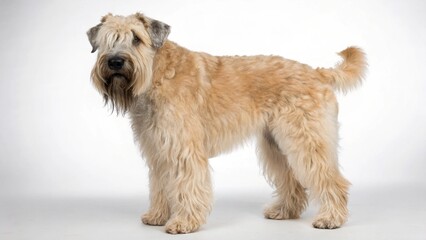 Wheaten Terrier in full view on white studio  background