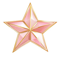Sparkling pink star with gold accents a glamorous design