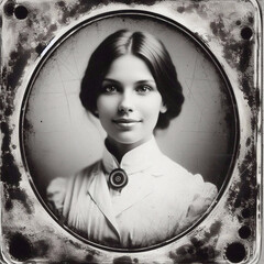 Vintage photo woman doctor in an elegant old-fashioned dress with a soft and gentle expression