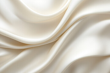 Fototapeta premium Elegant Cream Silk Fabric with Soft Drapes and Luxurious Texture
