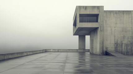 concrete building, postmodernism