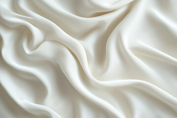 Obraz premium Elegant ivory silk fabric with soft waves and smooth texture