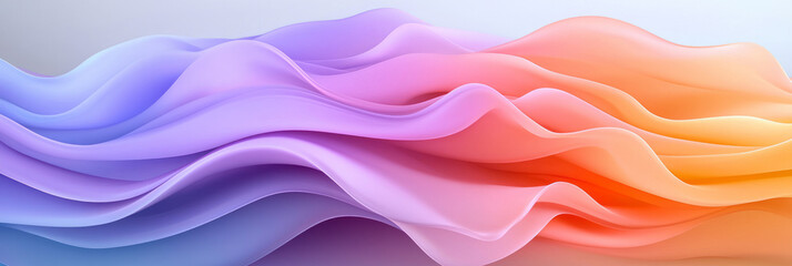 Fototapeta premium An immersive abstract illustration of smooth, dynamic waves in vivid gradients of purple and pink,