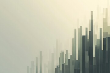 Abstract financial charts showcasing market trends in muted green and gray on a minimalist background